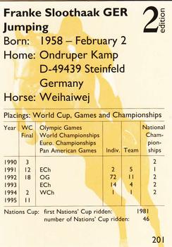 1995 Collect-A-Card Equestrian #201 Franke Sloothaak / Weihaiwej Back